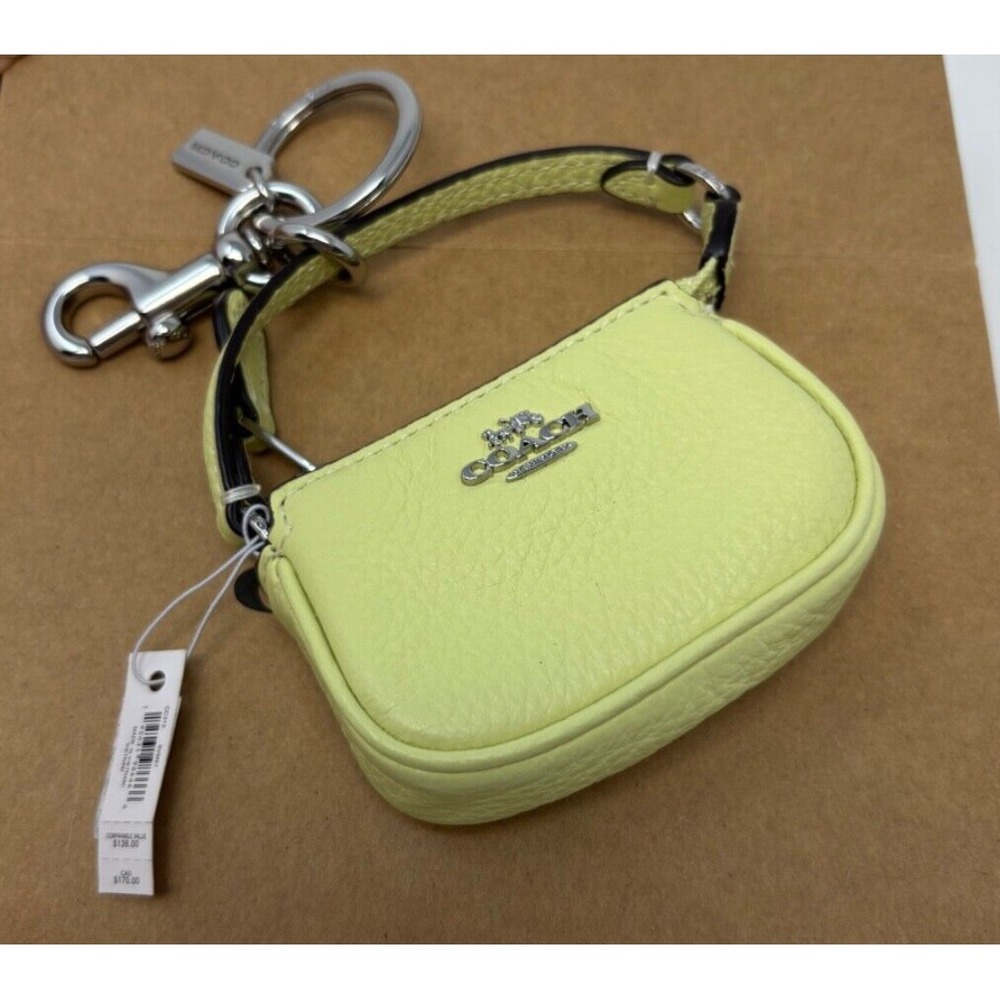 Coach Mini Bag in Soft Yellow with Silver Accents